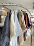 WANWAN Solid Color Crop Shirts